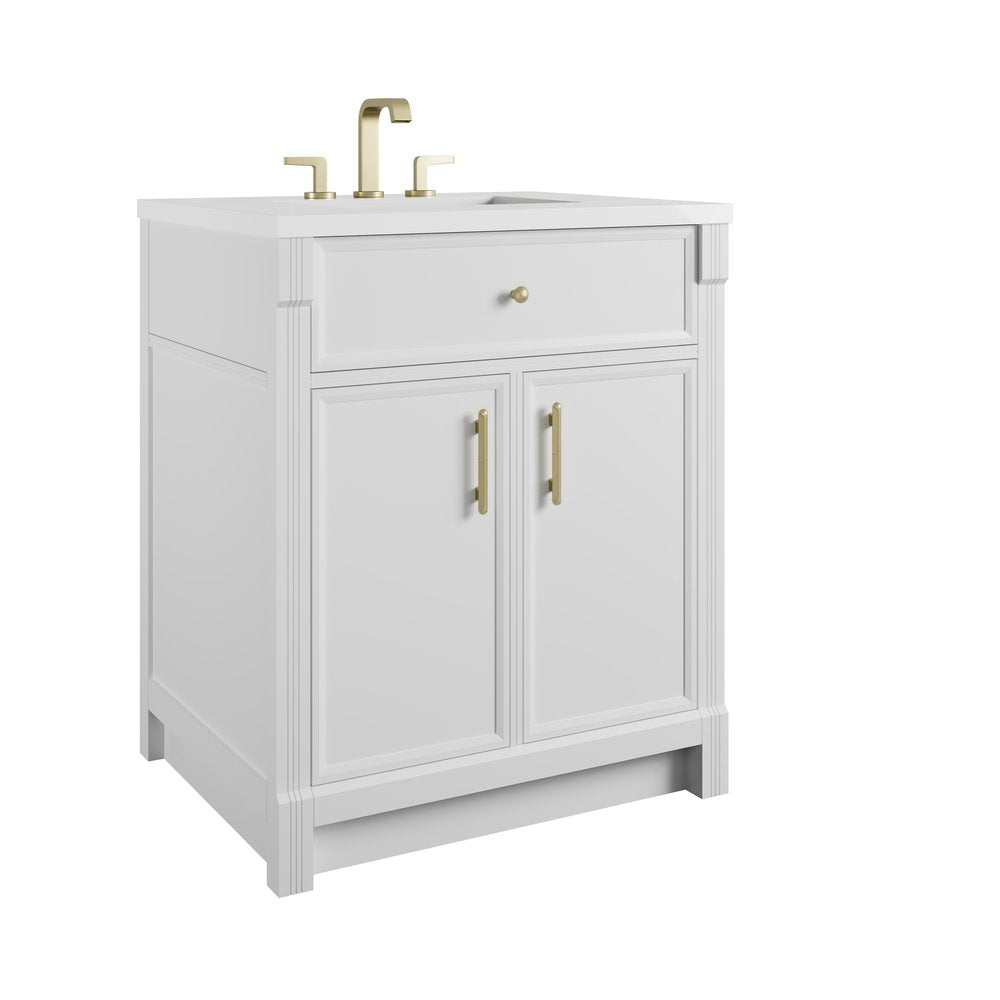 James Martin - Bellshire 30" Single Vanity, Bright White w/ 3 CM White Zeus Silestone Top - 660-V30-BW-3WZ view 13