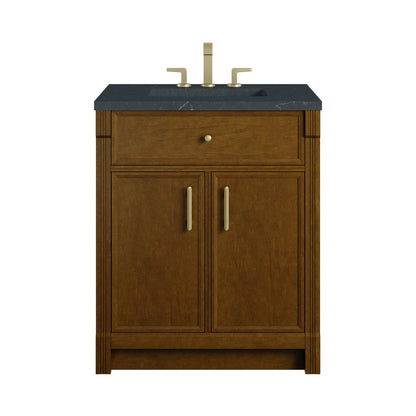 James Martin - Bellshire 30" Single Vanity, Honey Oak w/ 3 CM Charcoal Soapstone Silestone Top - 660-V30-HNO-3CSP view 1