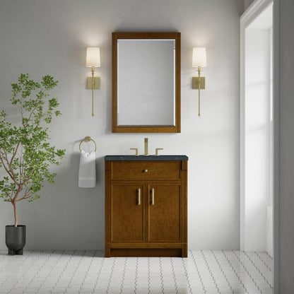 James Martin - Bellshire 30" Single Vanity, Honey Oak w/ 3 CM Charcoal Soapstone Silestone Top - 660-V30-HNO-3CSP view 3