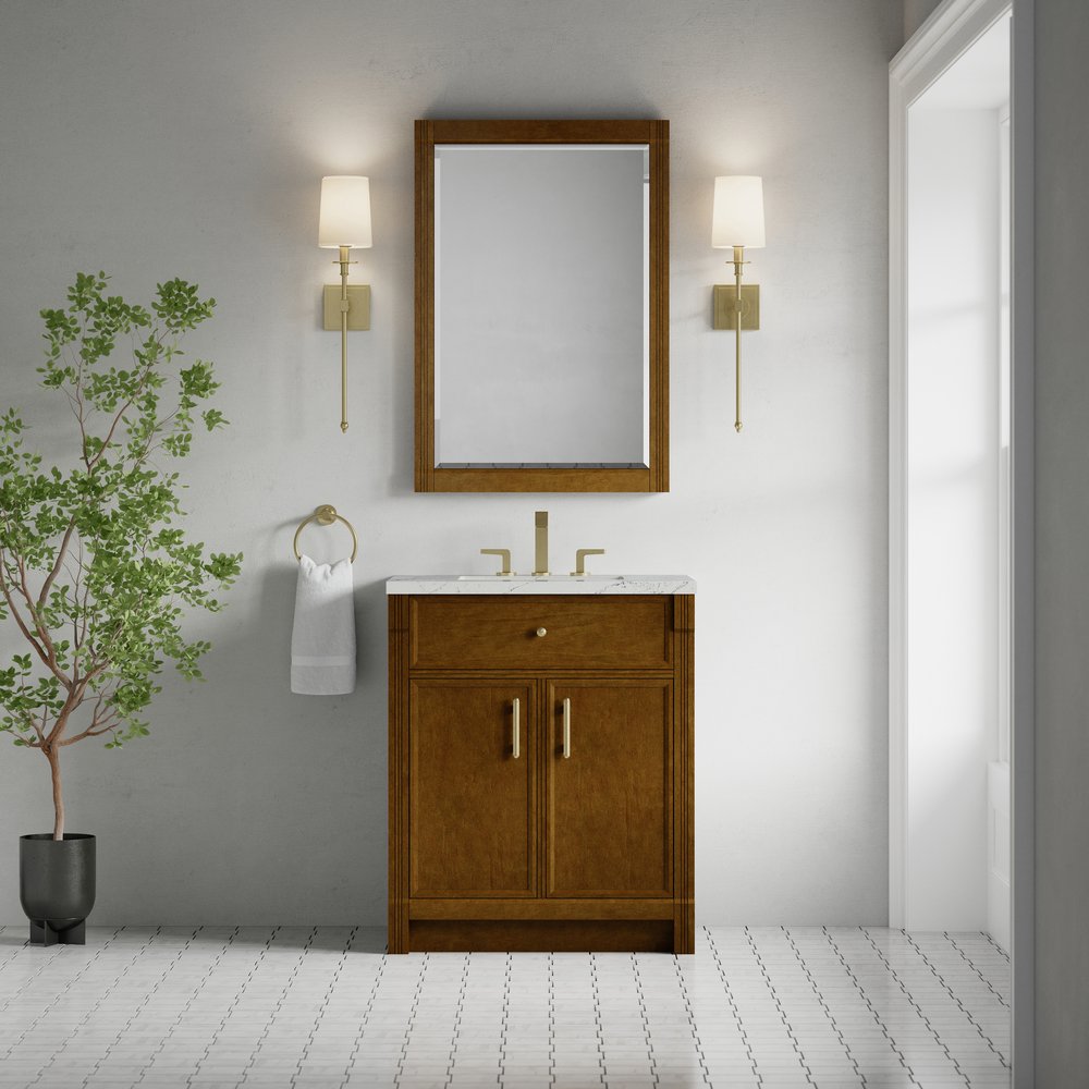 James Martin - Bellshire 30" Single Vanity, Honey Oak w/ 3 CM Ethereal Noctis Silestone Top - 660-V30-HNO-3ENC view 3
