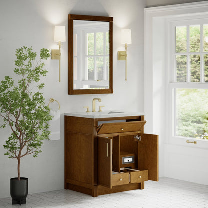 James Martin - Bellshire 30" Single Vanity, Honey Oak w/ 3 CM Lime Delight Silestone Top - 660-V30-HNO-3LDL view 5