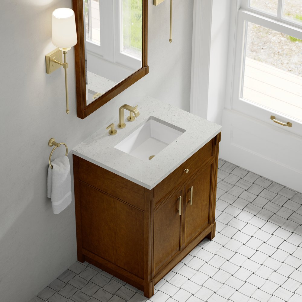 James Martin - Bellshire 30" Single Vanity, Honey Oak w/ 3 CM Lime Delight Silestone Top - 660-V30-HNO-3LDL view 7