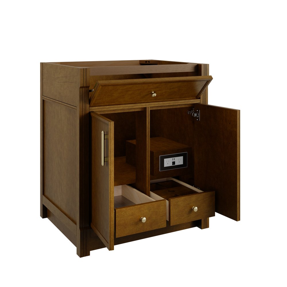 James Martin - Bellshire 30" Single Vanity, Honey Oak w/ 3 CM Lime Delight Silestone Top - 660-V30-HNO-3LDL view 8