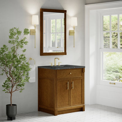 James Martin - Bellshire 30" Single Vanity, Honey Oak w/ 3 CM Parisien Bleu Silestone Top - 660-V30-HNO-3PBL view 4