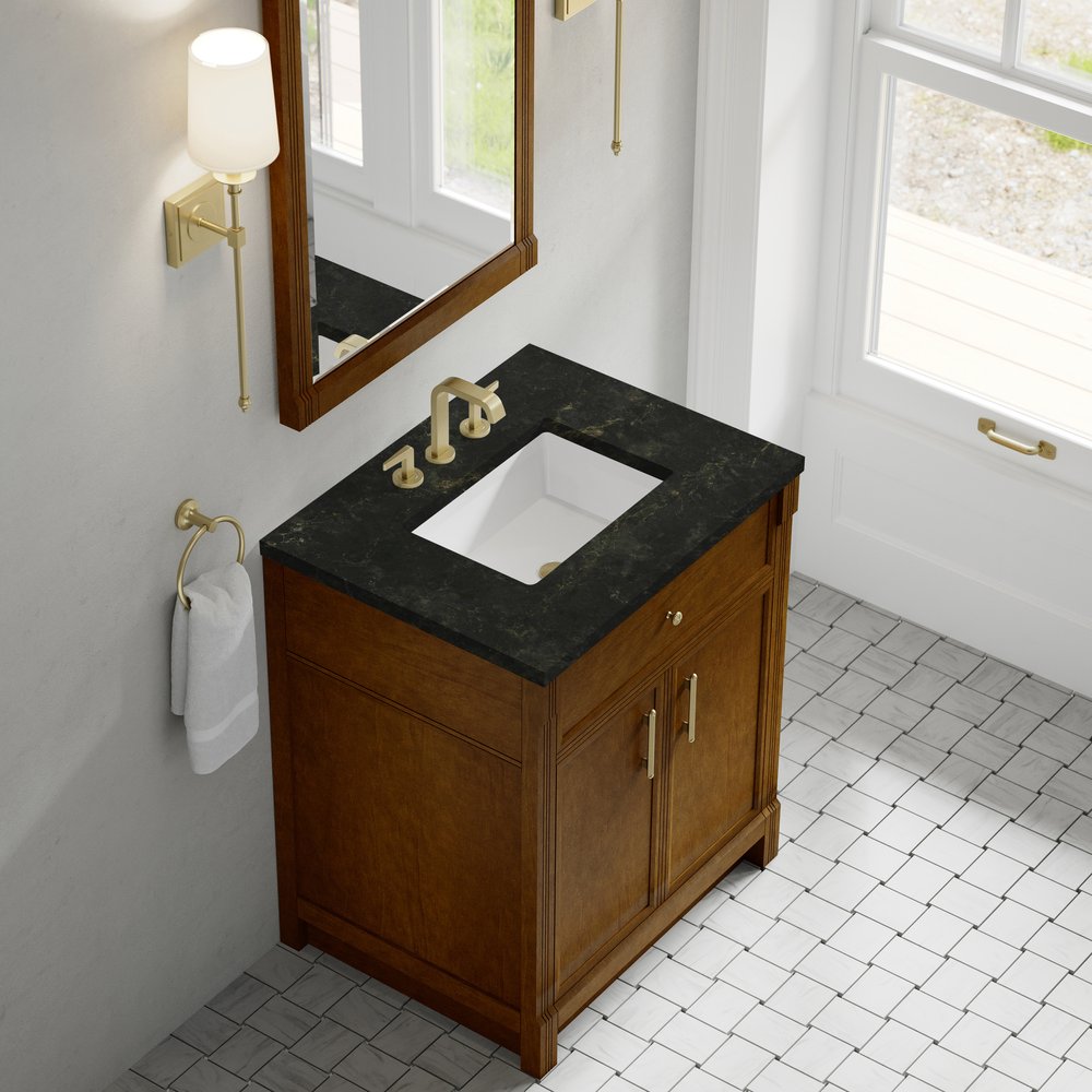 James Martin - Bellshire 30" Single Vanity, Honey Oak w/ 3 CM Phantome Eclos Top - 660-V30-HNO-3PHT view 7