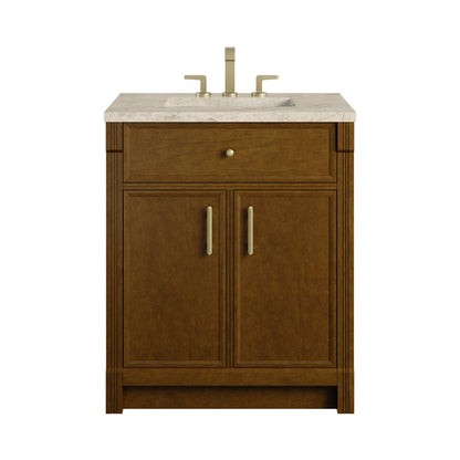 James Martin - Bellshire 30" Single Vanity, Honey Oak w/ 3 CM Tajnar Eclos Top - 660-V30-HNO-3TJR view 1
