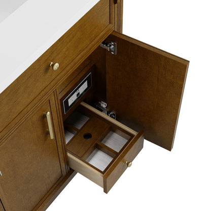 James Martin - Bellshire 30" Single Vanity, Honey Oak w/ 3 CM Victorian Silver Silestone Top - 660-V30-HNO-3VSL view 14