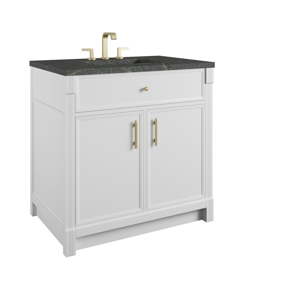 James Martin - Bellshire 36" Single Vanity, Bright White w/ 3 CM Parisien Bleu Silestone Top - 660-V36-BW-3PBL view 10