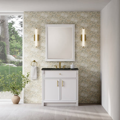 James Martin - Bellshire 36" Single Vanity, Bright White w/ 3 CM Phantome Eclos Top - 660-V36-BW-3PHT view 3