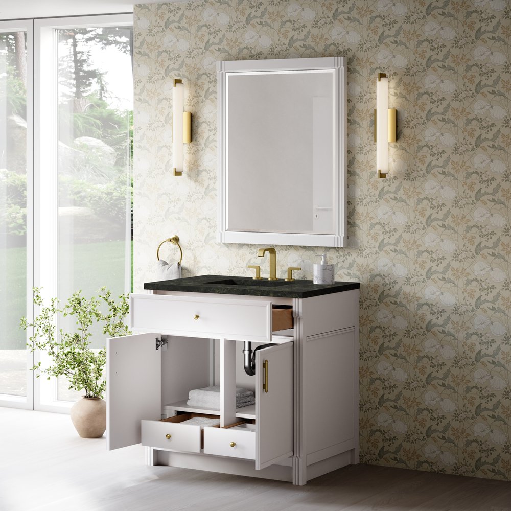 James Martin - Bellshire 36" Single Vanity, Bright White w/ 3 CM Phantome Eclos Top - 660-V36-BW-3PHT view 5