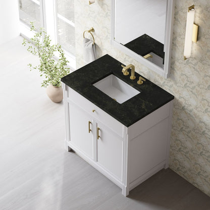 James Martin - Bellshire 36" Single Vanity, Bright White w/ 3 CM Phantome Eclos Top - 660-V36-BW-3PHT view 7