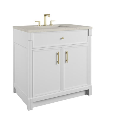 James Martin - Bellshire 36" Single Vanity, Bright White w/ 3 CM Siberian Silestone Top - 660-V36-BW-3SFR view 10