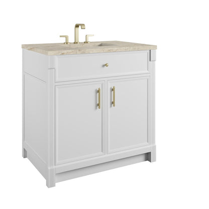 James Martin - Bellshire 36" Single Vanity, Bright White w/ 3 CM Tajnar Eclos Top - 660-V36-BW-3TJR view 10