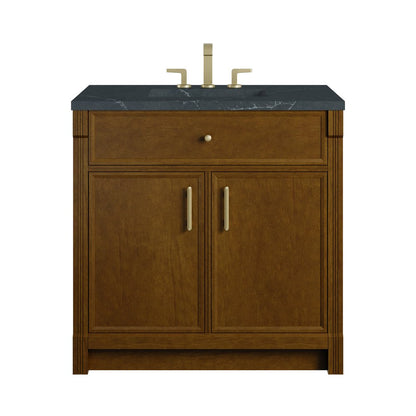 James Martin - Bellshire 36" Single Vanity, Honey Oak w/ 3 CM Charcoal Soapstone Silestone Top - 660-V36-HNO-3CSP view 1