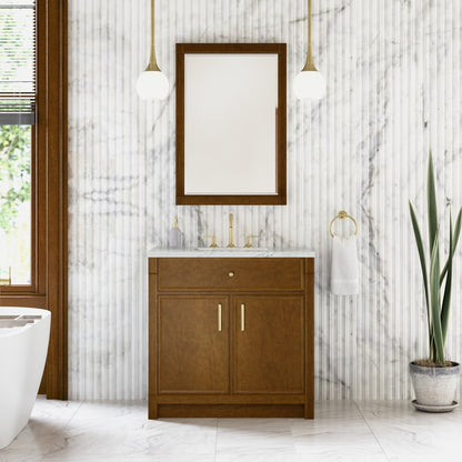James Martin - Bellshire 36" Single Vanity, Honey Oak w/ 3 CM Ethereal Noctis Silestone Top - 660-V36-HNO-3ENC view 3