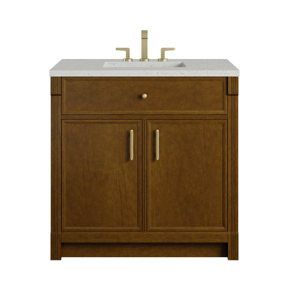 James Martin - Bellshire 36" Single Vanity, Honey Oak w/ 3 CM Lime Delight Silestone Top - 660-V36-HNO-3LDL view 1