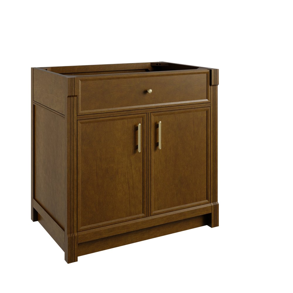 James Martin - Bellshire 36" Single Vanity, Honey Oak w/ 3 CM Lime Delight Silestone Top - 660-V36-HNO-3LDL view 2