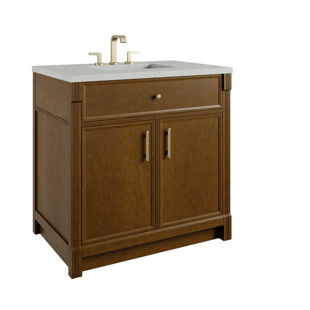 James Martin - Bellshire 36" Single Vanity, Honey Oak w/ 3 CM Lime Delight Silestone Top - 660-V36-HNO-3LDL view 10