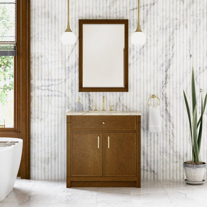 James Martin - Bellshire 36" Single Vanity, Honey Oak w/ 3 CM Tajnar Eclos Top - 660-V36-HNO-3TJR view 3