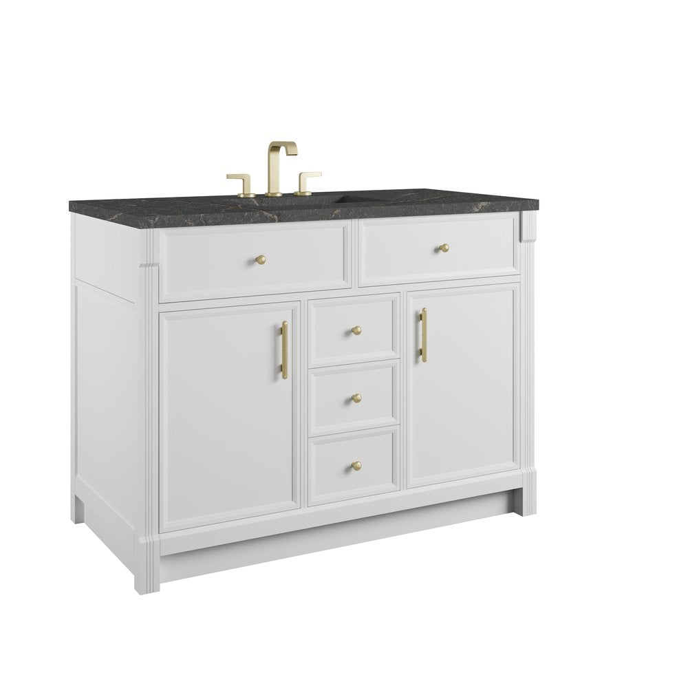 James Martin - Bellshire 48" Single Vanity, Bright White w/ 3 CM Parisien Bleu Silestone Top - 660-V48-BW-3PBL view 10