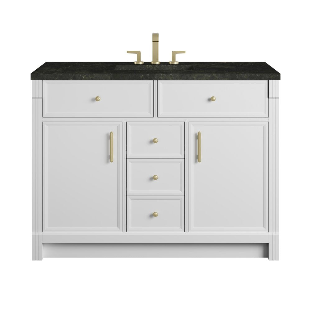 James Martin - Bellshire 48" Single Vanity, Bright White w/ 3 CM Phantome Eclos Top - 660-V48-BW-3PHT view 1