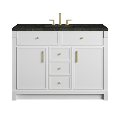 James Martin - Bellshire 48" Single Vanity, Bright White w/ 3 CM Phantome Eclos Top - 660-V48-BW-3PHT view 1