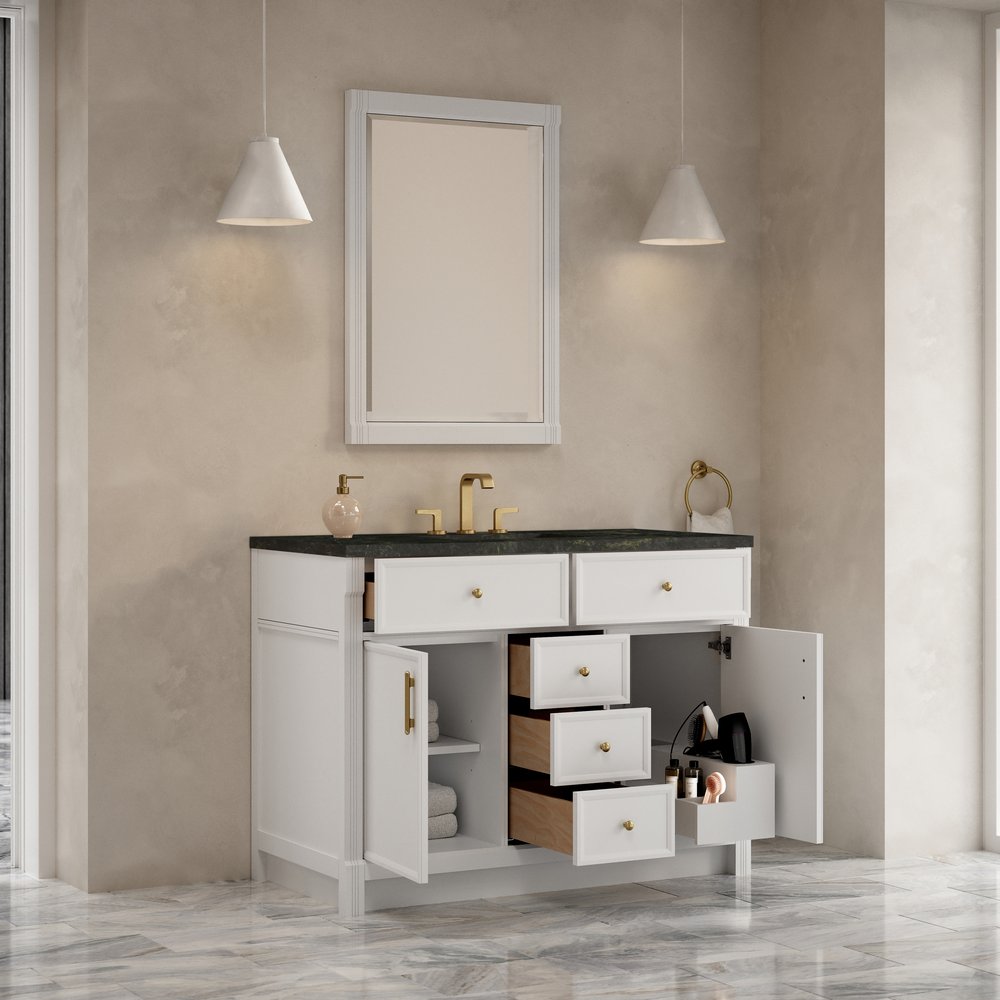James Martin - Bellshire 48" Single Vanity, Bright White w/ 3 CM Phantome Eclos Top - 660-V48-BW-3PHT view 5