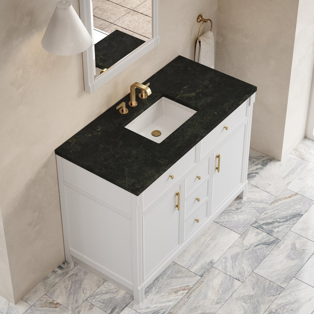 James Martin - Bellshire 48" Single Vanity, Bright White w/ 3 CM Phantome Eclos Top - 660-V48-BW-3PHT view 7