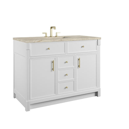 James Martin - Bellshire 48" Single Vanity, Bright White w/ 3 CM Tajnar Eclos Top w/FreePower Wireless Charger - 660-V48-BW-FTJR view 10