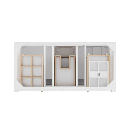 James Martin - Bellshire 48" Single Vanity, Bright White w/ 3 CM Victorian Silver Silestone Top w/FreePower Wireless Charger - 660-V48-BW-FVSL view 6