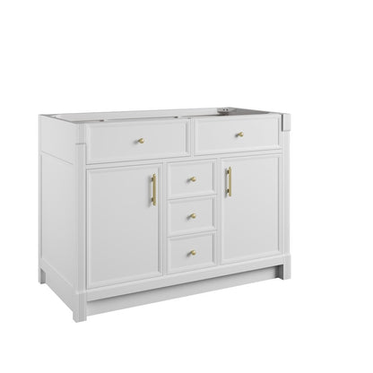 James Martin - Bellshire 48" Single Vanity, Bright White w/ 3 CM White Zeus Silestone Top - 660-V48-BW-3WZ view 2