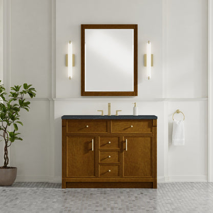 James Martin - Bellshire 48" Single Vanity, Honey Oak w/ 3 CM Charcoal Soapstone Silestone Top - 660-V48-HNO-3CSP view 3