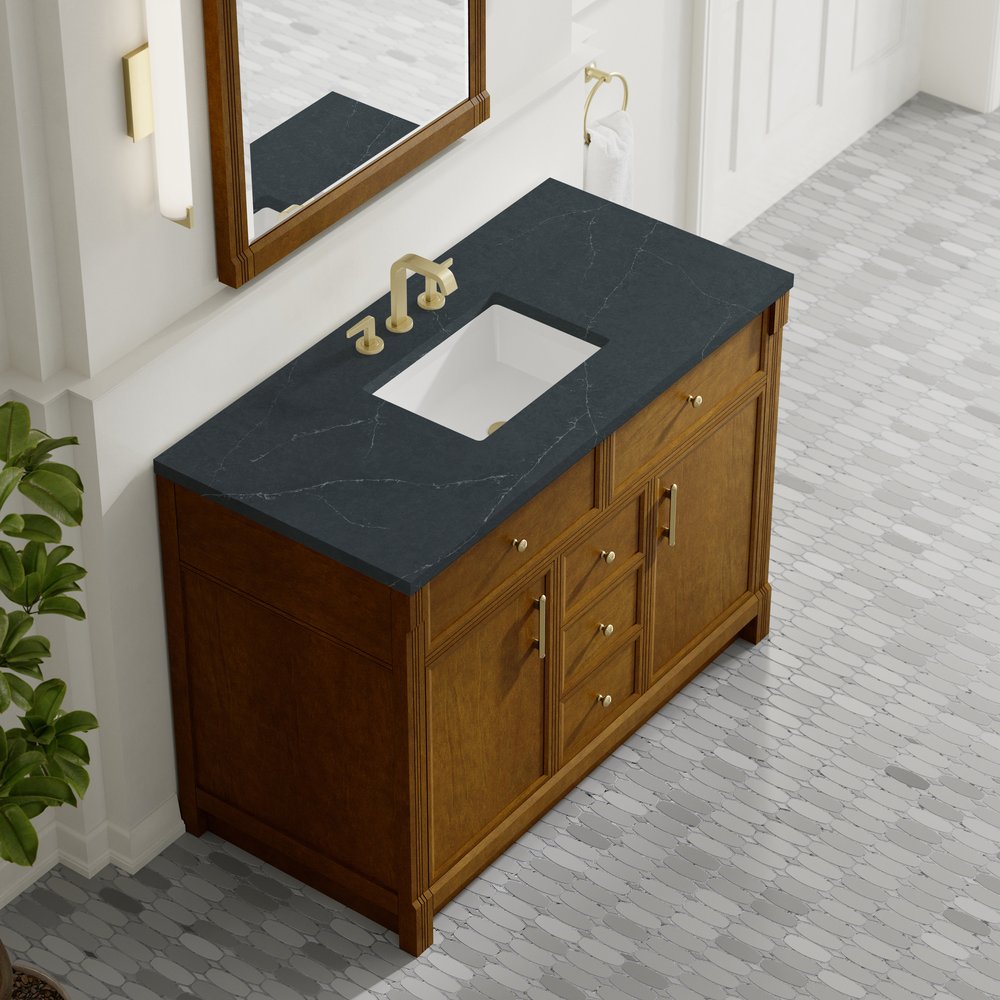 James Martin - Bellshire 48" Single Vanity, Honey Oak w/ 3 CM Charcoal Soapstone Silestone Top - 660-V48-HNO-3CSP view 7