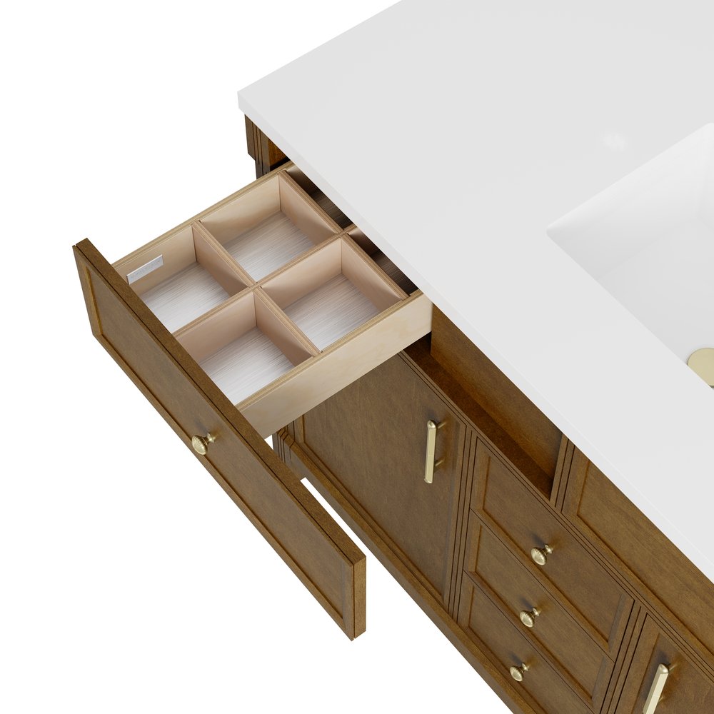 James Martin - Bellshire 48" Single Vanity, Honey Oak w/ 3 CM Charcoal Soapstone Silestone Top - 660-V48-HNO-3CSP view 16