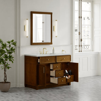 James Martin - Bellshire 48" Single Vanity, Honey Oak w/ 3 CM Ethereal Noctis Silestone Top w/FreePower Wireless Charger - 660-V48-HNO-FENC view 5