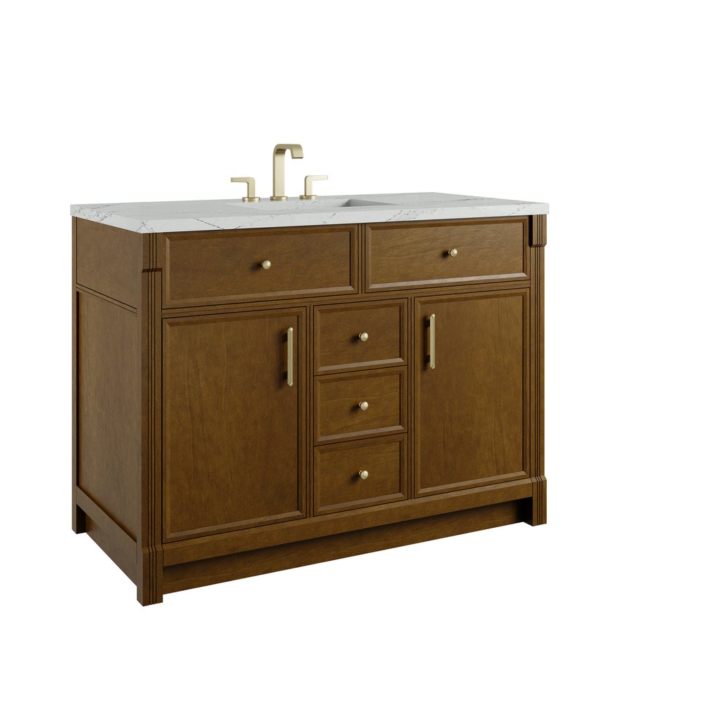 James Martin - Bellshire 48" Single Vanity, Honey Oak w/ 3 CM Ethereal Noctis Silestone Top w/FreePower Wireless Charger - 660-V48-HNO-FENC view 11