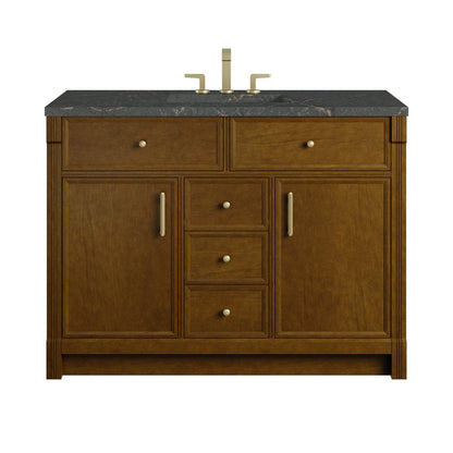 James Martin - Bellshire 48" Single Vanity, Honey Oak w/ 3 CM Parisien Bleu Silestone Top - 660-V48-HNO-3PBL view 1