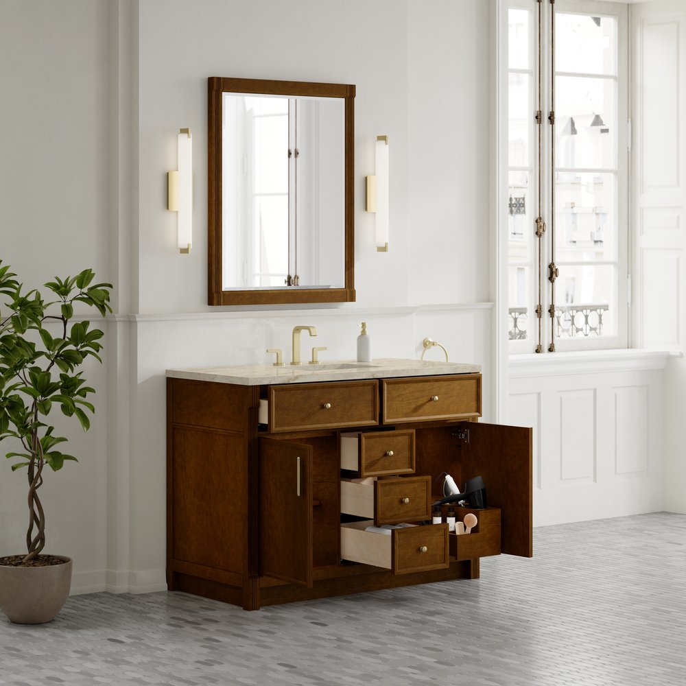 James Martin - Bellshire 48" Single Vanity, Honey Oak w/ 3 CM Tajnar Eclos Top - 660-V48-HNO-3TJR view 5
