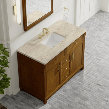James Martin - Bellshire 48" Single Vanity, Honey Oak w/ 3 CM Tajnar Eclos Top - 660-V48-HNO-3TJR view 7