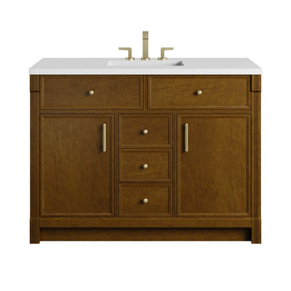 James Martin - Bellshire 48" Single Vanity, Honey Oak w/ 3 CM White Zeus Silestone Top - 660-V48-HNO-3WZ view 1