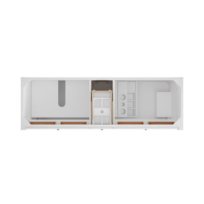 James Martin - Bellshire 72" Double Vanity, Bright White w/ 3 CM Charcoal Soapstone Silestone Top - 660-V72-BW-3CSP view 6