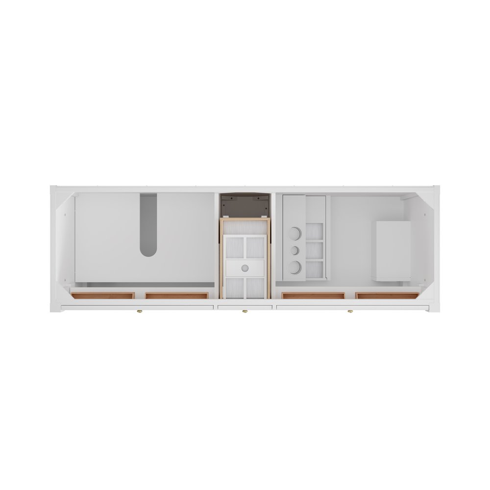 James Martin - Bellshire 72" Double Vanity, Bright White w/ 3 CM Eternal Jasmine Pearl Silestone Top - 660-V72-BW-3EJP view 6
