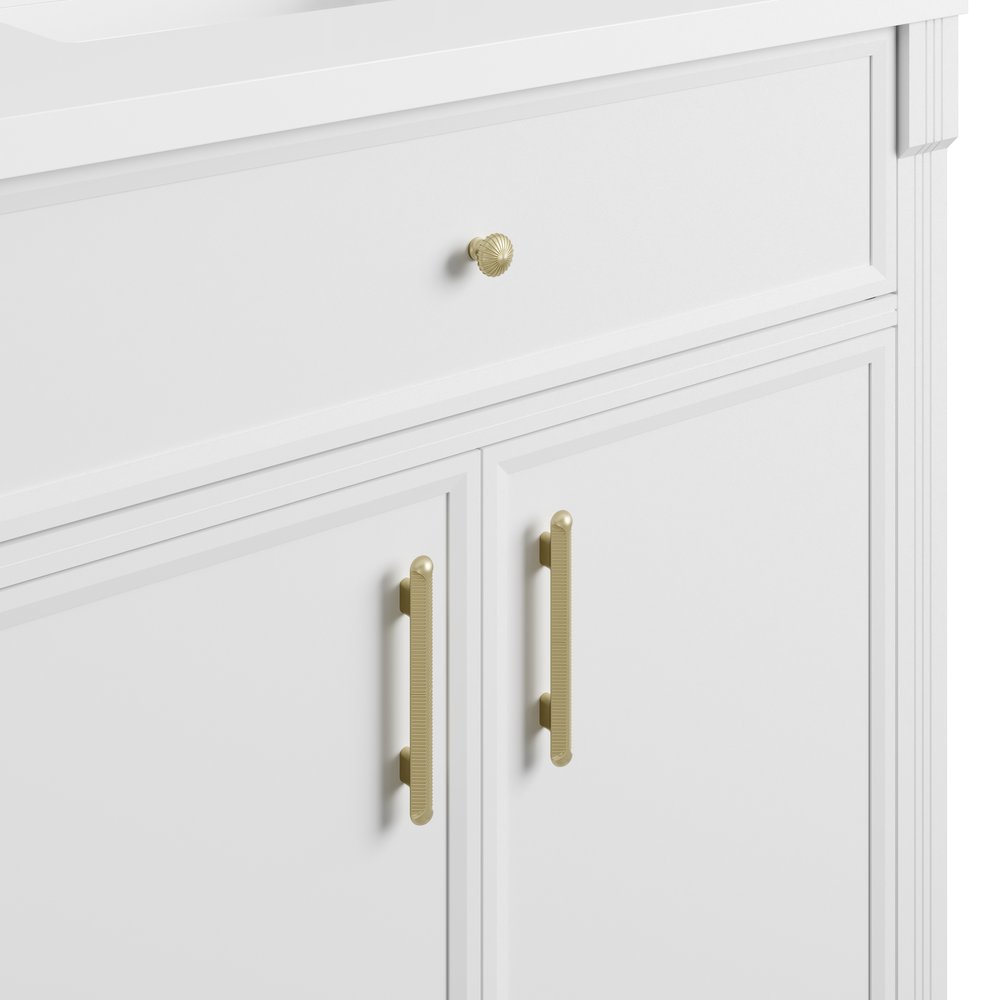 James Martin - Bellshire 72" Double Vanity, Bright White w/ 3 CM Eternal Jasmine Pearl Silestone Top - 660-V72-BW-3EJP view 11