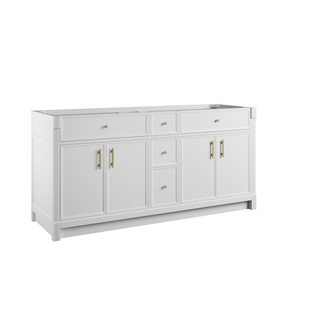 James Martin - Bellshire 72" Double Vanity, Bright White w/ 3 CM Ethereal Noctis Silestone Top w/FreePower Wireless Charger - 660-V72-BW-FENC view 2