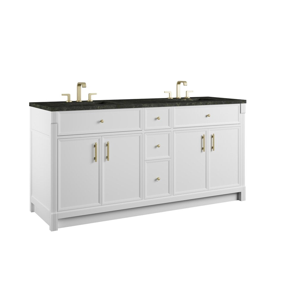 James Martin - Bellshire 72" Double Vanity, Bright White w/ 3 CM Phantome Eclos Top - 660-V72-BW-3PHT view 7