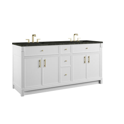 James Martin - Bellshire 72" Double Vanity, Bright White w/ 3 CM Phantome Eclos Top - 660-V72-BW-3PHT view 7