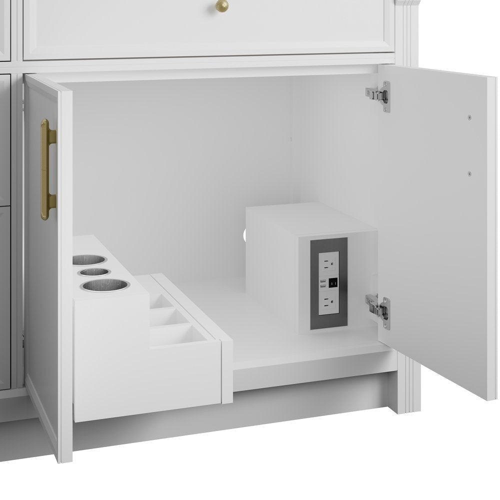 James Martin - Bellshire 72" Double Vanity, Bright White w/ 3 CM Phantome Eclos Top - 660-V72-BW-3PHT view 10