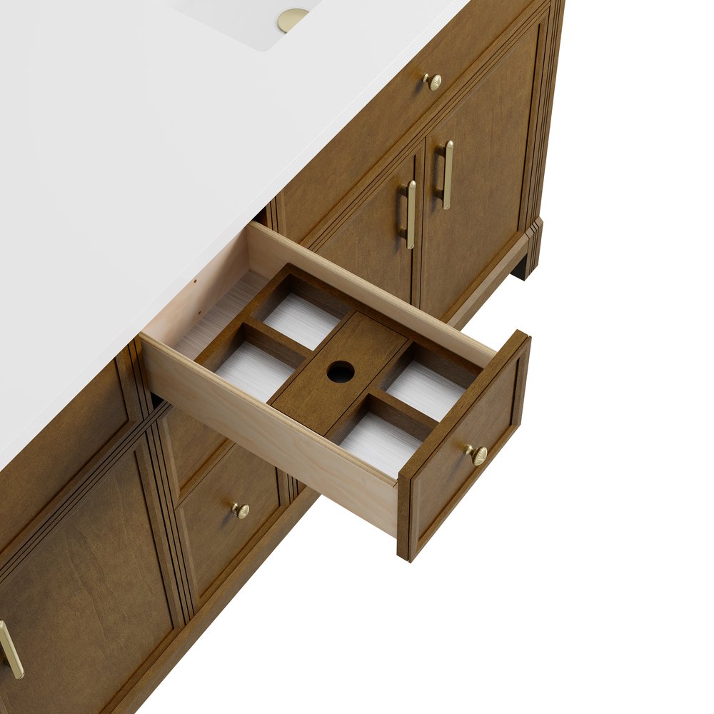 James Martin - Bellshire 72" Double Vanity, Honey Oak w/ 3 CM Charcoal Soapstone Silestone Top - 660-V72-HNO-3CSP view 15