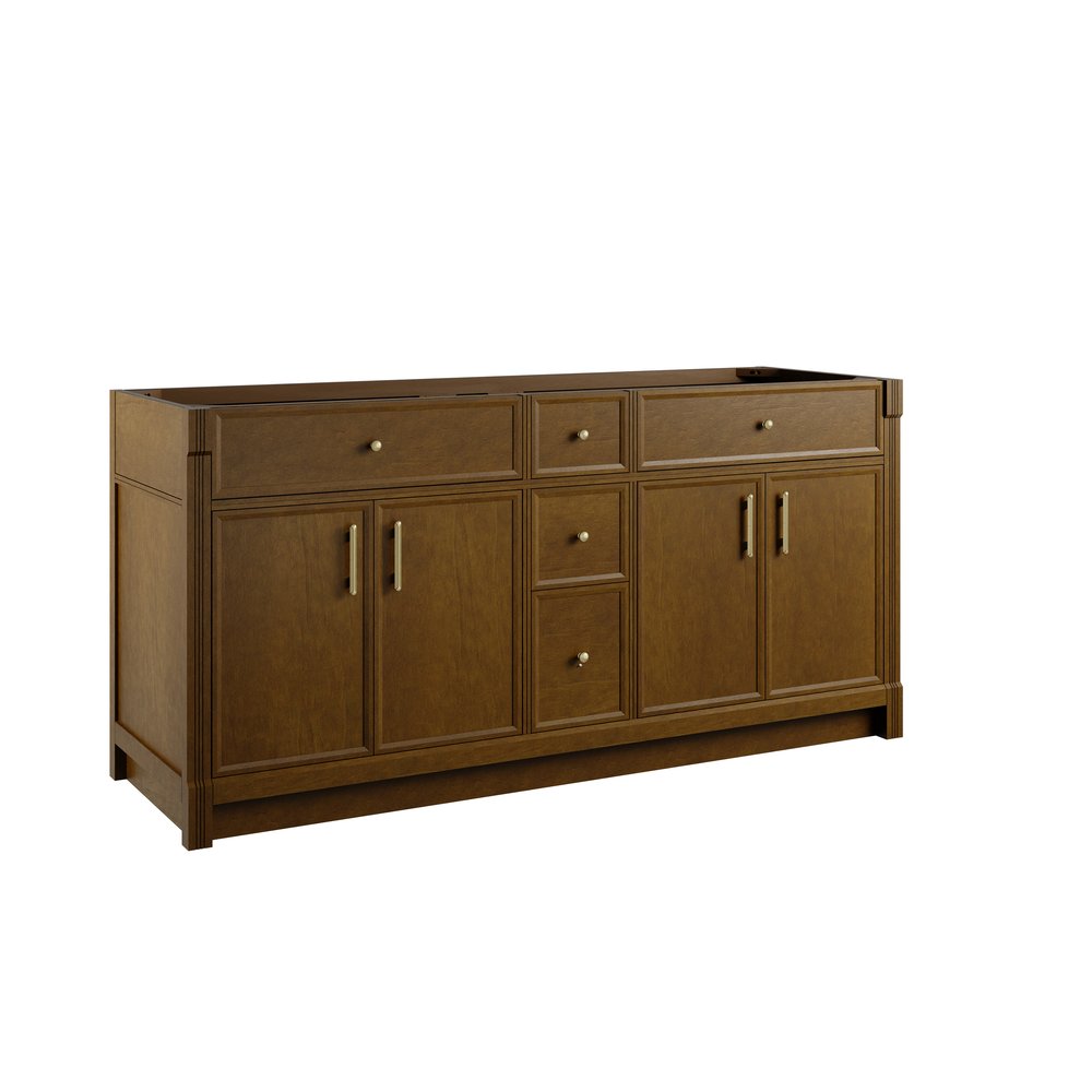 James Martin - Bellshire 72" Double Vanity, Honey Oak w/ 3 CM Ethereal Noctis Silestone Top w/FreePower Wireless Charger - 660-V72-HNO-FENC view 2