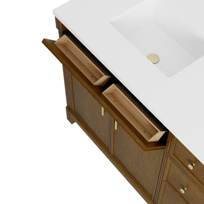 James Martin - Bellshire 72" Double Vanity, Honey Oak w/ 3 CM Parisien Bleu Silestone Top w/FreePower Wireless Charger - 660-V72-HNO-FPBL view 16